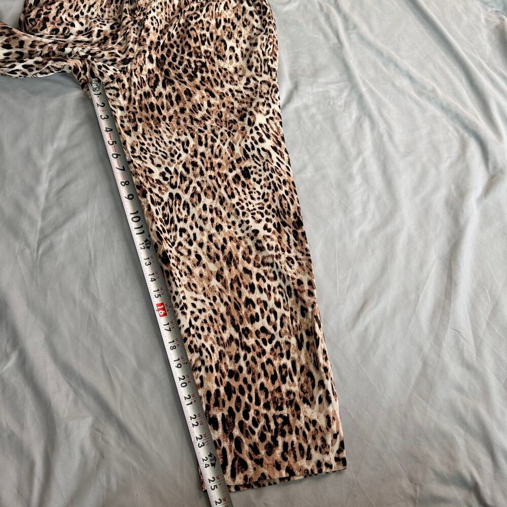 Banana Republic Leopard Print Wide Leg Pants Women's Medium M Pull On - Picture 8 of 10